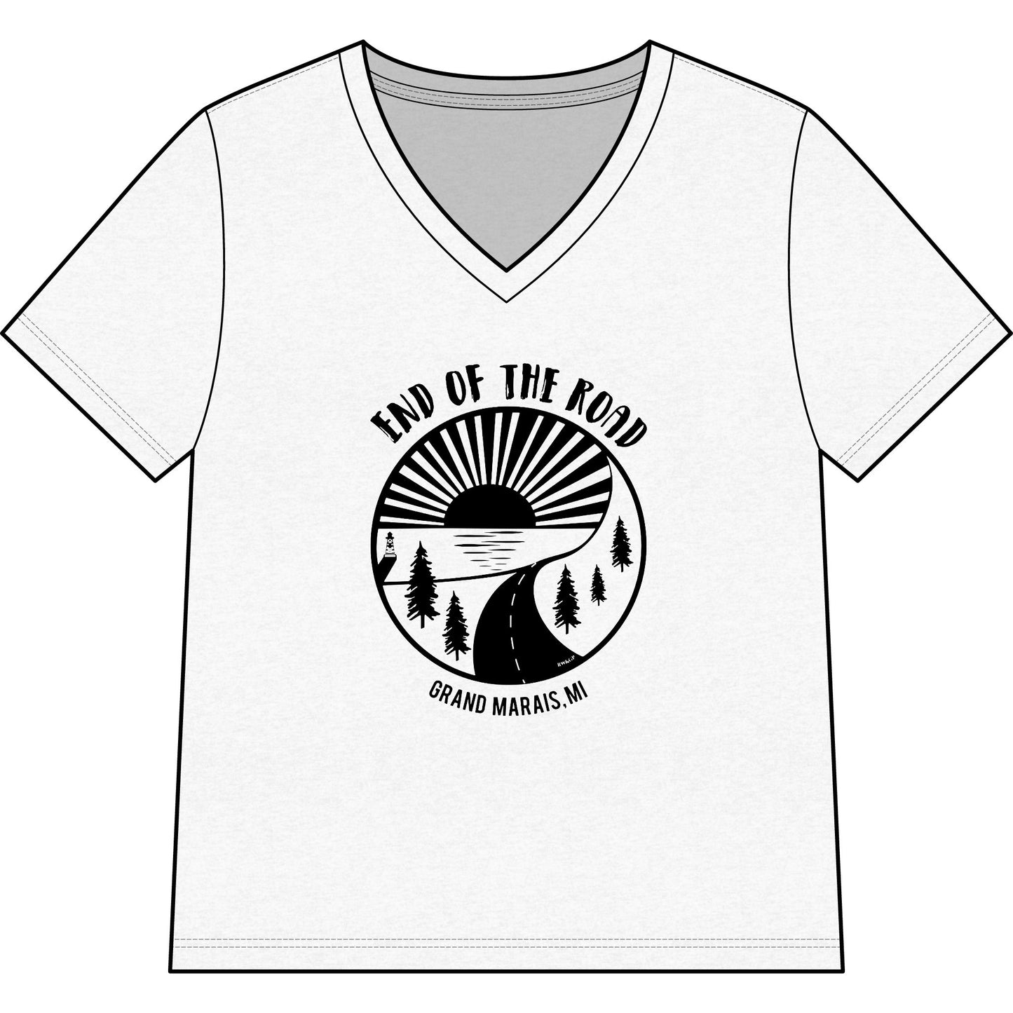 Women’s V-Neck Tee – Black Logo