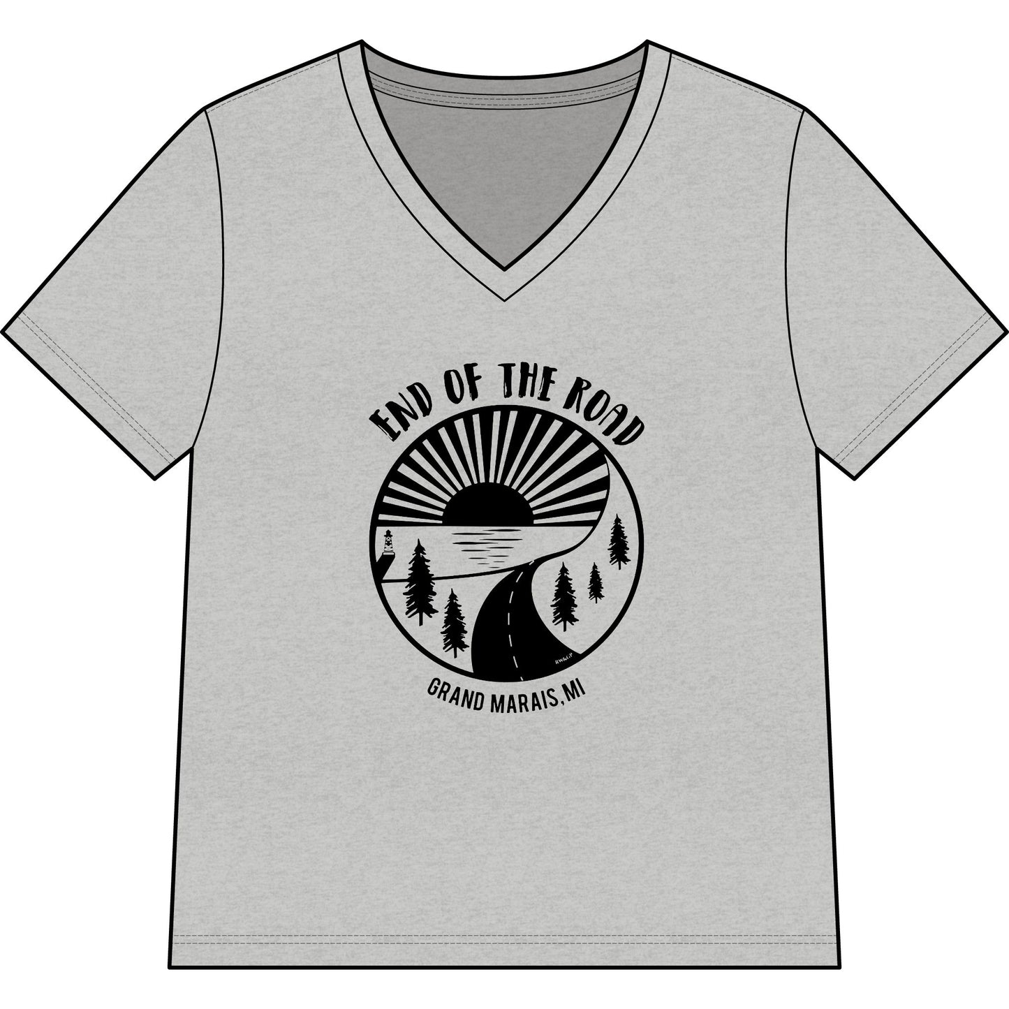 Women’s V-Neck Tee – Black Logo
