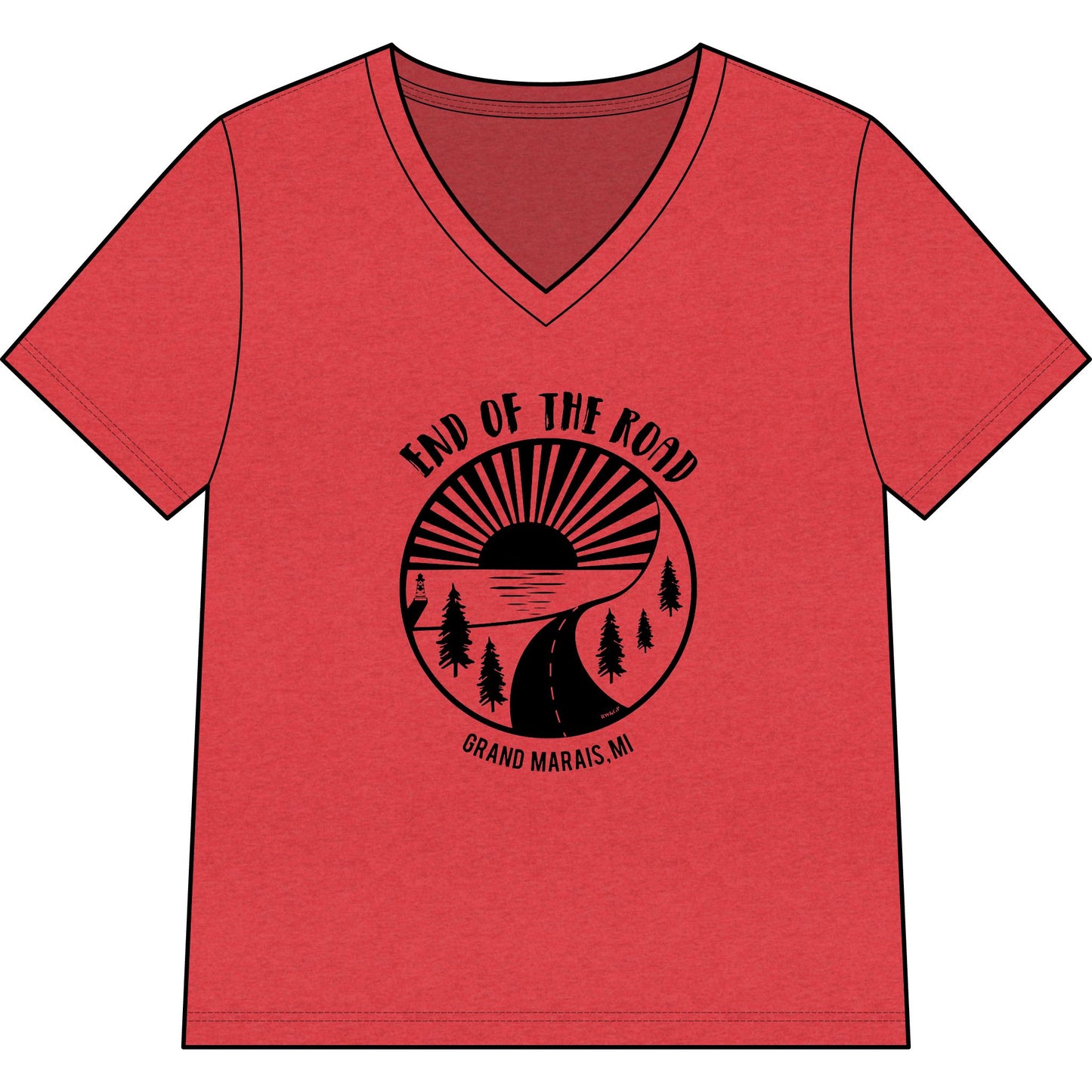 Women’s V-Neck Tee – Black Logo