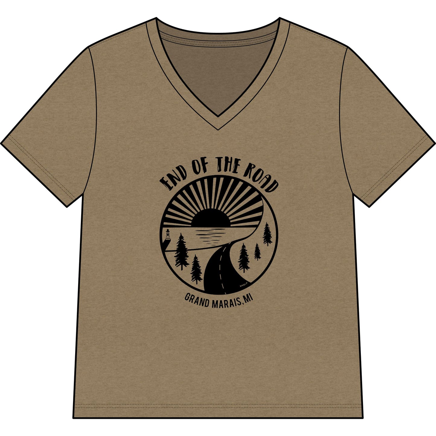 Women’s V-Neck Tee – Black Logo
