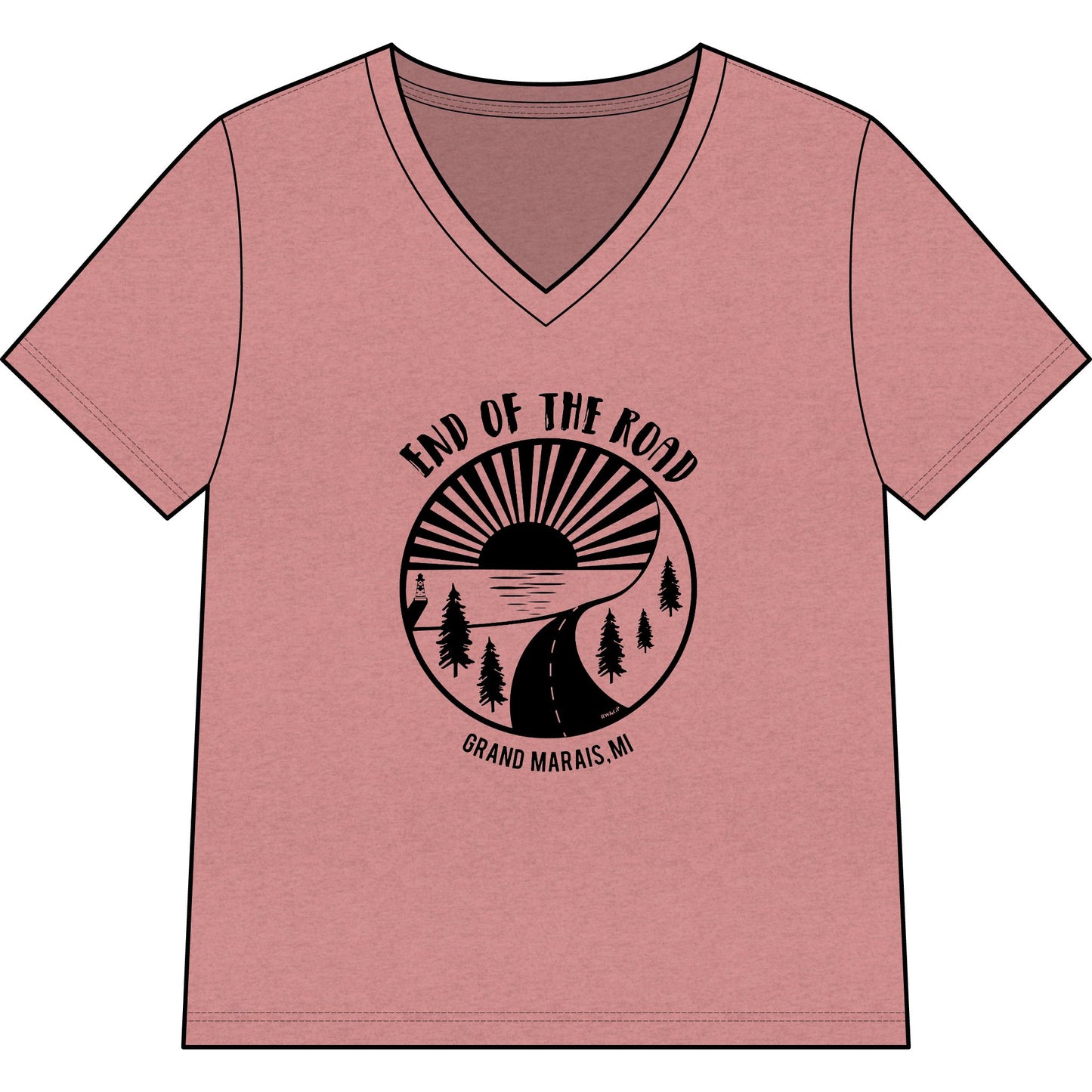 Women’s V-Neck Tee – Black Logo