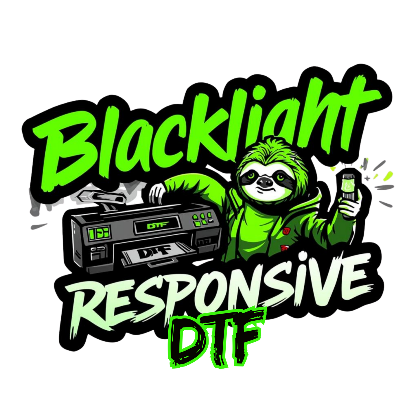 Blacklight responsive DTF builder